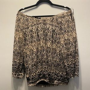 INC animal print on/off the shoulder top. XL EUC
